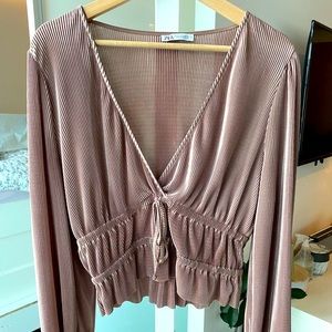 Drawstring Cinched Blouse